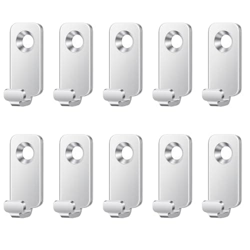 10pcs Picture Hanging Hardware, Silver J Hooks for Hanging Heavy Duty Hanger Stainless Steel Wall Mounted Mini Wall Hooks Key Holder for Mirror Picture Frames