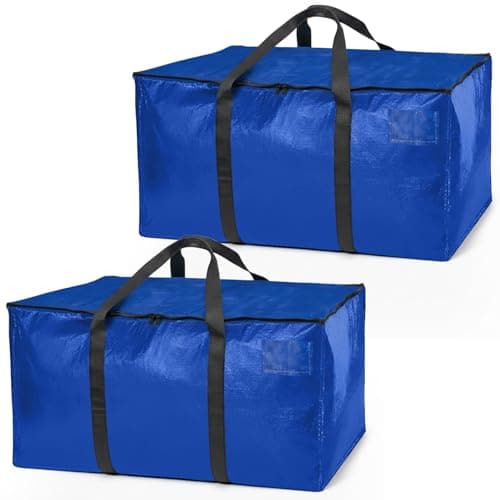 ClearSpace Heavy Duty Moving Bags or Storage Bag – Large Moving Boxes with Backpack Straps, Zippers & Handles – Perfect for Moving, College Dorm, Traveling, Camping, Christmas Decorations, 2 Pack