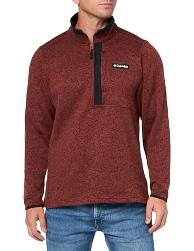 Columbia Men's Sweater Weather Half Zip, Spice Heather, Large