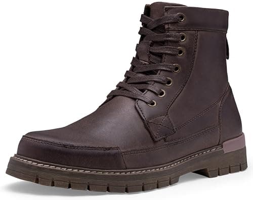 Jousen Mens Boots Casual Motorcycle Boot for Men Chukka Zipper Combat Botas Para Hombre Fashion (AMY8183A darkbrown 09.5)