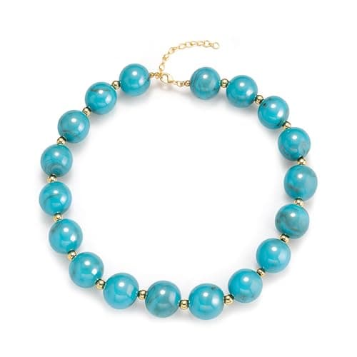 GLUBU Chunky beaded Necklace for Women Boho Acrylic Surfer Beach Choker Necklace Gifts for Beach Vacation Pool Party Music Festivals Summer Jewelry