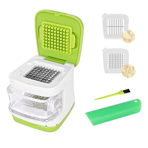 Wisekoti Updated Garlic Press&Peeler Set- Convenient Dicing and Slicing. Chopper, Masher & Crusher, Mincer and Paste