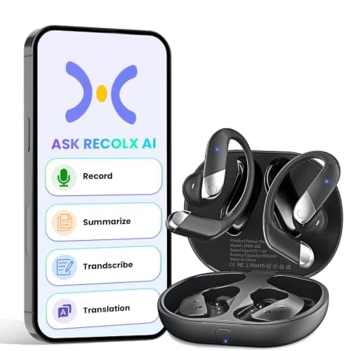 Recolx Fit 2 AI Voice Recorder Note Taker & Translation Earbuds.