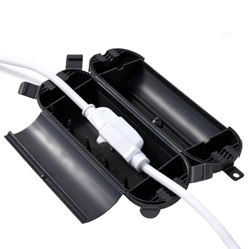 PALARINE Black Outdoor Extension Cord Cover IP44 Waterproof, Weather-Resistant Electric Cord Cover, Outdoor Plug and Holiday Lights Protector for Halloween, Christmas