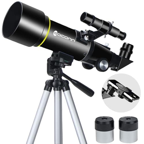 Telescopes, Telescope for Kids and Adults Beginners, 70mm Aperture 400mm Focus Length Refractor Travel Telescope with AZ Mount for Observe The Moon and Landscape
