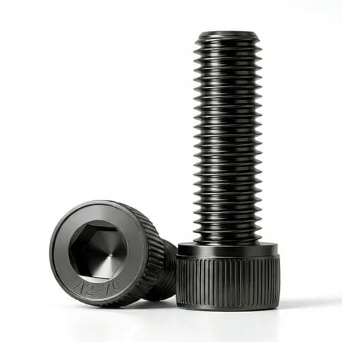 M4 x 12mm (50 Pack) Socket Head Cap Bolts with Hex Spanner, Black Oxide 304 Stainless Steel 18-8, Allen Socket Drive, Full Thread