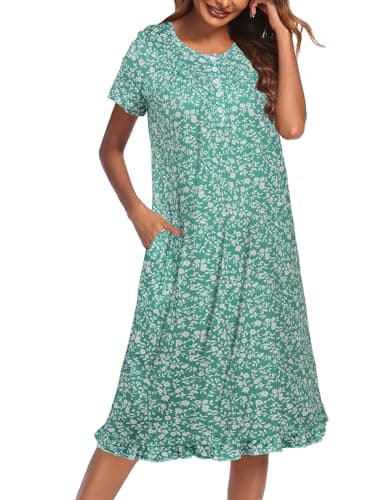 Ekouaer House Dresses for Women with Pockets Short Sleeve Moo Moos