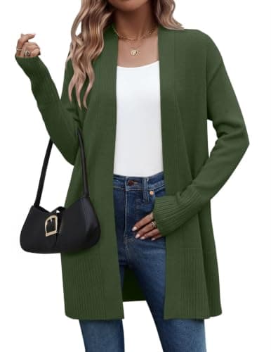 Zeagoo Cardigan Sweaters for Women Open Front Cardigans Long Sleeve Sweater