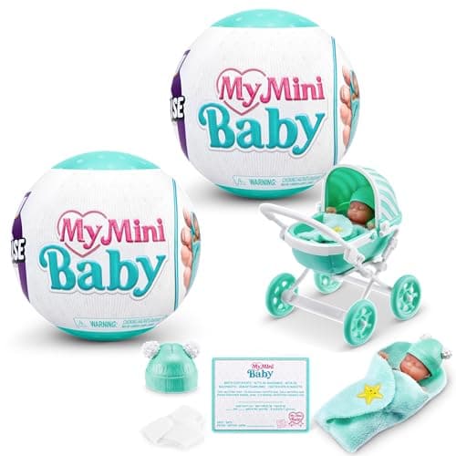5 Surprise My Mini Baby Series 1 (2 Pack) by ZURU, Collectible Mystery Capsule, Toy for Girls, Realistic Miniature Baby, Playset and Accessories