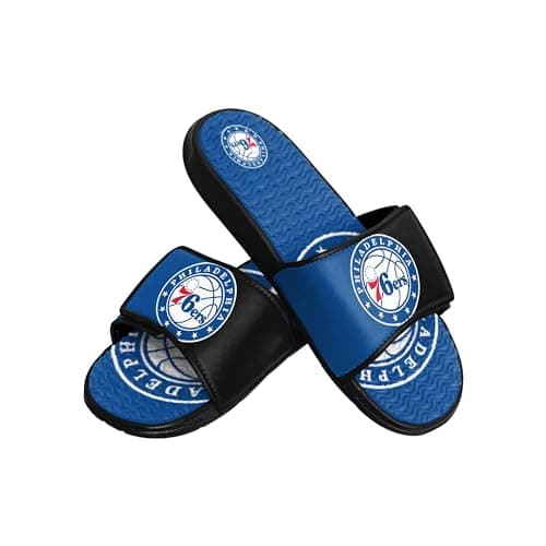 FOCO Philadelphia 76ers NBA Mens Colorblock Big Logo Gel Slides - XL