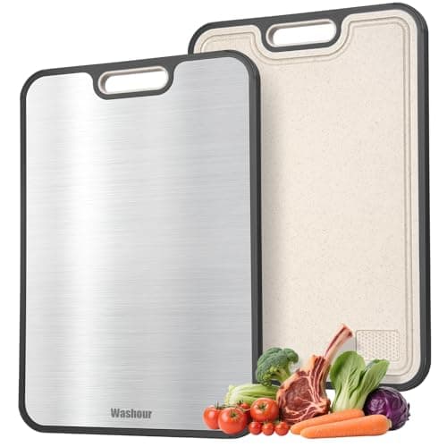 Washour Titanium Cutting Board for Kitchen 16" x 11", 2-in-1 Cutting Mat