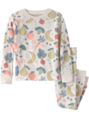 little planet by carter's Neutral 2-piece Pajamas made with Organic Cotton, Veggie Fruit, 8