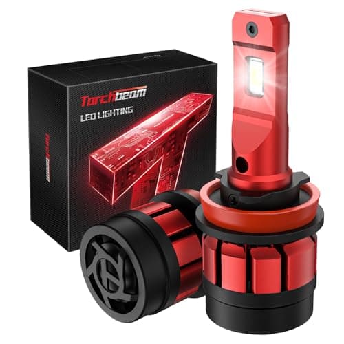 Torchbeam 2026 H11/H8/H9 LED Fog Light Bulbs, 90,000LM 10X Ultra-Brightness, 6500K Cool White, 80,000Hrs Long Life with12000RPM High-Speed Silent Fan, 1:1 Mini Size Plug and Play, IP68, Pack of 2