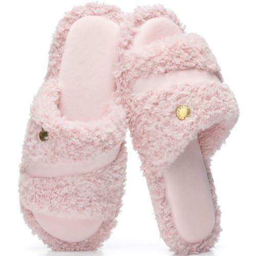 GOEWY Open Toe House Slippers for Women with Machine Washable Memory Foam