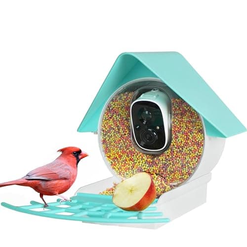 Birdkiss Smart Bird Feeder Camera with Solar Panel - AI Identifies Bird Species, Auto Captures Videos & App Notifications, Includes 32GB SD Card