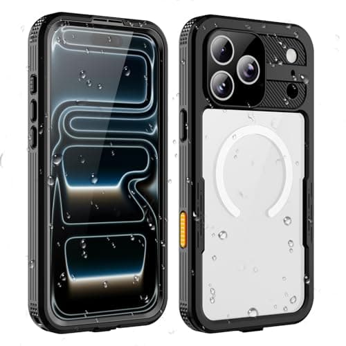 Transy Waterproof Phone Case Compatible with iPhone 17 Pro, IP68 Waterproof Shockproof Dust-Proof Phone Case with Built in Screen Protector, Full Body Protective Case (Black, 17 Pro)