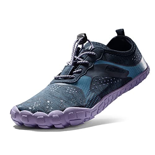 NORTIV 8 Women's Quick Dry Water Shoes Barefoot Sports Aqua Beach Pool Swim Shoes TREKLADY, Size 8.5,Dark/Blue/Purple,TREKLADY-1