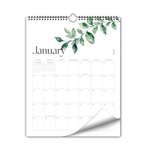 Aesthetic Wall Calendar 2026-2027, 18 Month Vertical Calendar from January 2026 - June 2027, 11.5" x 15", Large Spiral Hanging 2026 Calendar With Large Ample Blocks for Writing, for School, Home, Office for Monthly Organizing & Planning