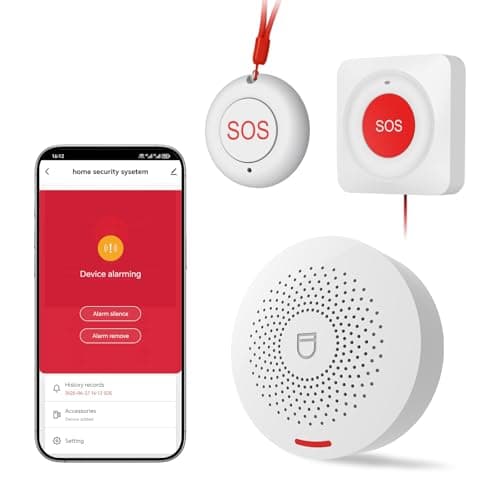 Hapippofa Caregiver Pager Elderly Alert Call Button Life Alert Systems for Seniors no Monthly Fee for Elderly/Patient/Disabled at Home/Hospital/Clinic