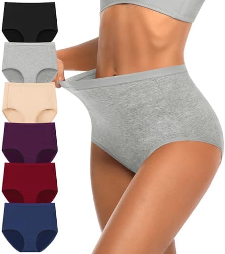 OLIKEME Women's High Waisted Postpartum Underwear Cotton Ladies Panties Ladies Full Coverage Briefs