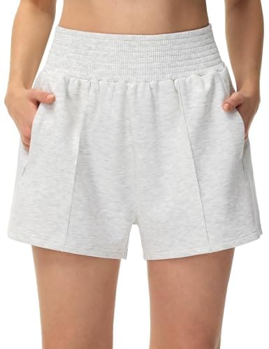 THE GYM PEOPLE Women's High Waist Sweat Shorts Running Athletic Shorts