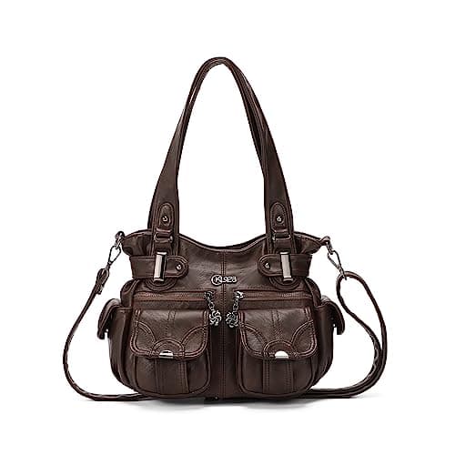 Purses and Handbags for Women Small Hobo Shoulder Bags Soft PU Leather Multi Pockets Tote Bag