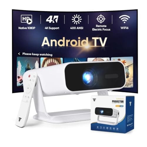 Mini Projector 4K Support, WiFi 6 BT 5, Auto Keystone