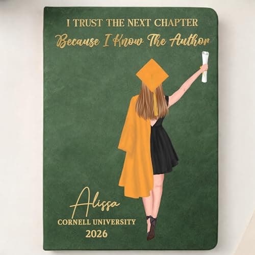 Kraftiful Personalized Leather Journal for Women, Custom Leather Writing Journa Notebook with Name, 2026 Graduation Gifts, Class of 2026 Gifts, Vintage Leather Journal for Writing