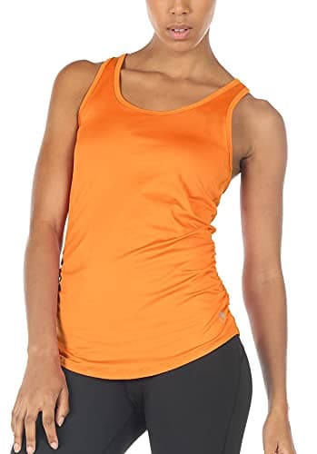 icyzone Workout Yoga Fitness Sports Racerback Tank Tops for Women (M, Dark Cheddar)