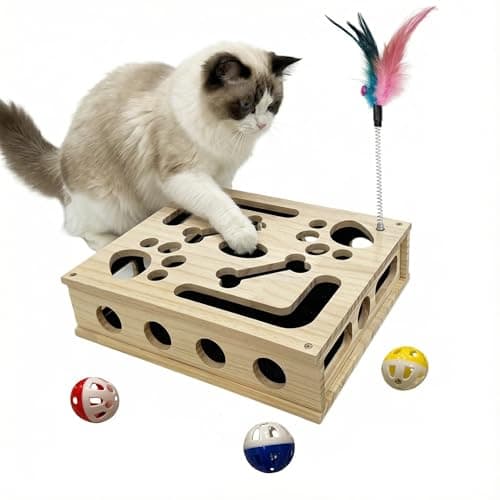 Cat Scratch Puzzle Enrichment Box, Cat Nail File Enrichment Box Sandpaper, Interactive Cats Treat Toy Stress Free, Scratchers that Trim Nails