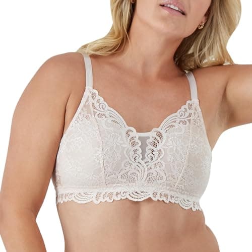 Bali Women's Lace Desire Wireless, Lacy Full-Coverage Wirefree, Convertible Bra, Sandshell