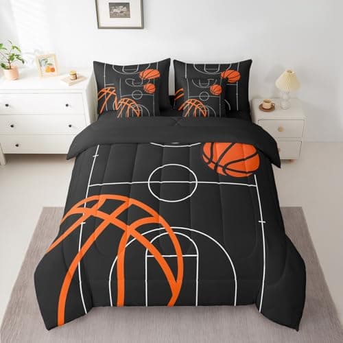 Feelyou Basketball Comforter Set Twin Size 7 Pcs Bedding Set Boys Girls