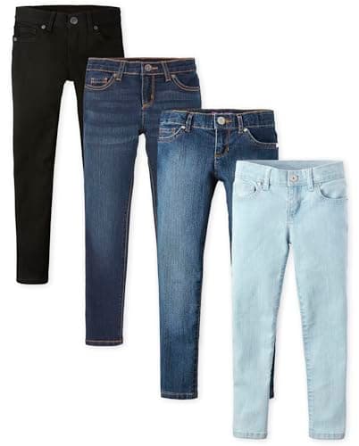 The Children's Place Girls Super Skinny Jeans,Black Wash/Dk Twlight/Victory Blue Wash/Sky Wash 4 Pack,5S