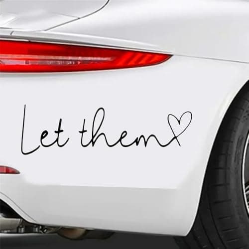 2pcs 7''x1.97'' Let Them and Heart Shape Vinyl Car Sticker, Waterproof Self-Adhesive Decorative Decal, Suitable for Car, Motorcycle, Laptop, Window and More |CZ388 (Black)