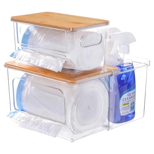 iCASA 3 in 1 Trash Bag Holder Garbage Bags Dispenser Under Sink Organizer