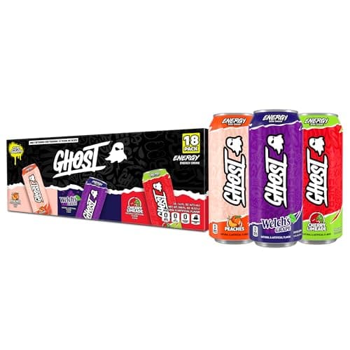 GHOST Energy Drink, Zero Sugars, 18-Pack, Variety Pack, 16oz