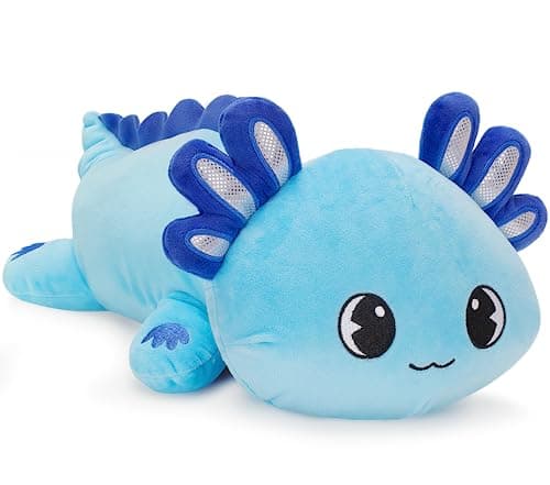 Officygnet Axolotl Plush, 13" Soft Stuffed Animal Plush Toy, Cute Axolotl Plushies Pillow, Kawaii Plushies Dolls for Kids, Blue Axolotl Gift for Girls Boys