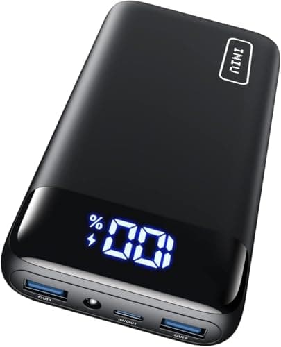 INIU Smallest 20000mAh Power Bank, 22.5W PD Fast Charging Portable Charger with Detachable Cable, Flight-Safe Battery Pack with LED Display for Travel Xiaomi iPhone Samsung Google, Classic Size, Black