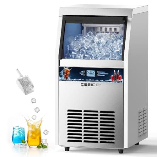 GSEICE Commercial Ice Maker Machine 100lbs/24H with 20lbs Ice Storage