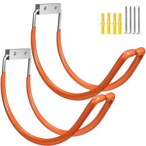 Yoniccal Garden Hose Holder Wall Mounted,304Stainless Steel Solid Hook Holds Up to 150Ft - Orange
