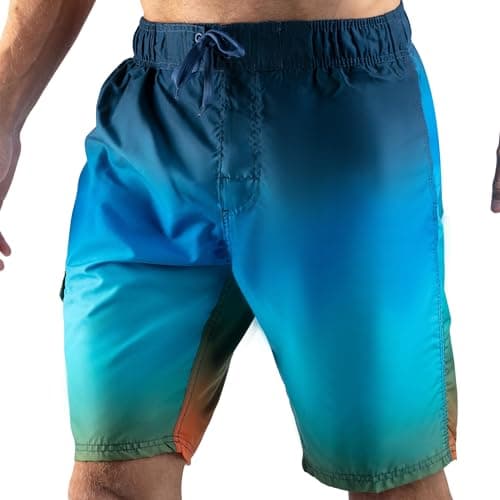Kanu Surf Men's Swim Trunks (Regular & Extended Sizes), Mirage Navy/Orange, Medium