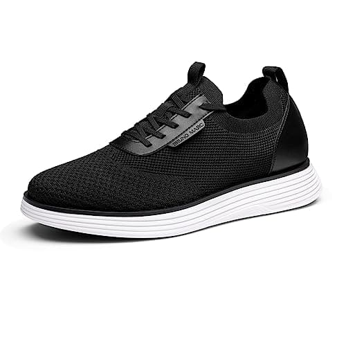 Bruno Marc Men's Mesh Dress Sneakers Casual Business Oxfords Comfortable Shoes, Black White, Size 7.5, SBOX2317M