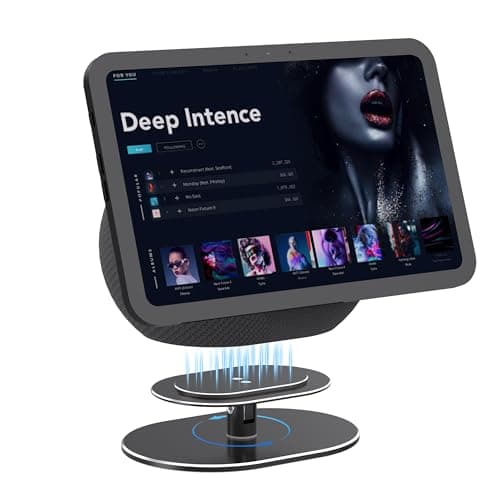 DGPCT Adjustable Stand for Echo Show 8 & Echo Show 11 2025 Release, Tilt and 360° Swivel, Secure Hold Base, Easy to Use Smart Display Table Holder with Non-Slip Pads, Aluminum Made (Black)