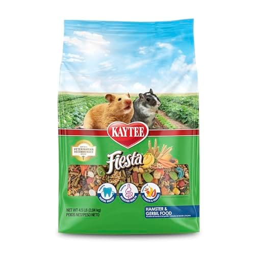 Kaytee Fiesta Hamster & Gerbil Food, Nutritious and Fun Blend, Supports Dental Health and Digestion, 4.5 pounds