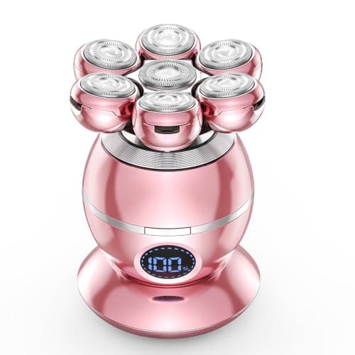 7‑in‑1 Electric Razors for Women, 7D Flexible Floating Heads, Waterproof Wet & Dry, 1H Fast Charge 70Mins Runtime, Rechargeable Electric Shaver for Face, Body, Bikini & Leg, Pink