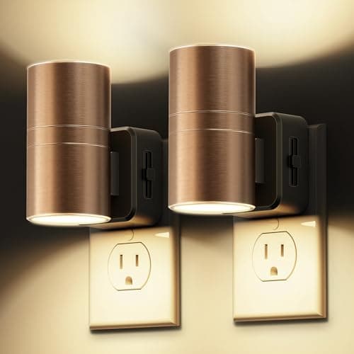 L LOHAS LED Night Light, 2 Pack Night Lights Plug into Wall, Automatic Dusk to Down Nightlight, 3000K Soft White 0-100LM Dimmable Modern Nightlight for Kids Bedroom Hallway