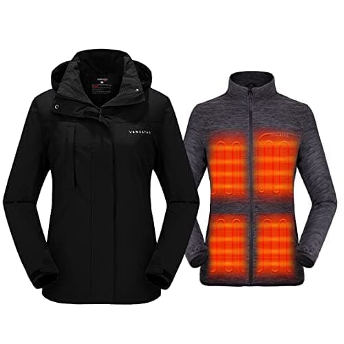 Venustas Women’s 3-in-1 Heated Jacket with Battery, Waterproof Skiing Jacket with Hood