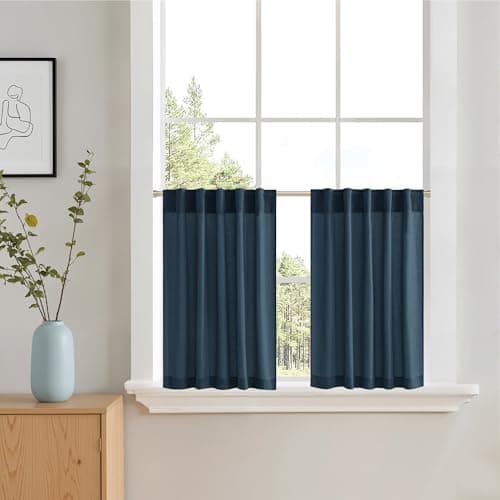 NICETOWN Kitchen Cafe Curtains 30 Inch Length 2 Panels Set Back Tab