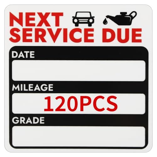 Mkobon 120 Pcs 2x2 Inches Oil Change Stickers, Next Service Due Sticker for Windshield, Strong Adhesion and No Residue, Clear Decals Labels for Car Auto Vehicles Window