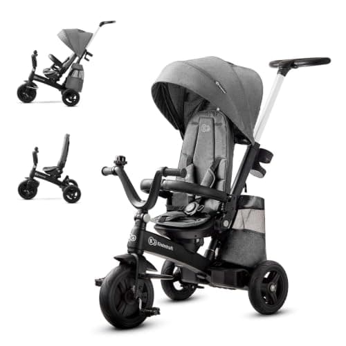 Kinderkraft EASYTWIST Tricycle for Kids, Toddlers, 5-in-1, Gray